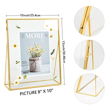 Jajamy Gold Floating Picture Frames for 8x10 Photos