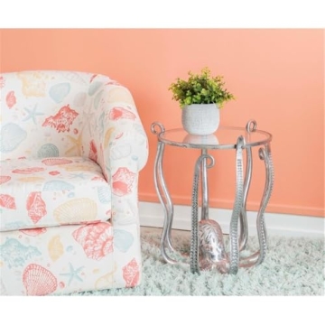 Stylish Octopus Aluminium & Glass Side Table