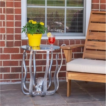 Stylish Octopus Aluminium & Glass Side Table