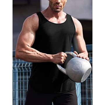 COOFANDY Men's 3 Pack Quick Dry Workout Tank Top Gym Muscle Tee Fitness Bodybuilding Sleeveless T Sh...
