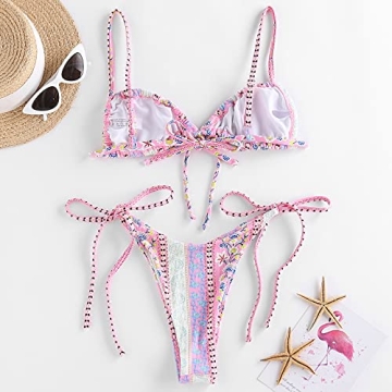 Shop YODNBUK Leaf Print High Cut Bikini Set Online