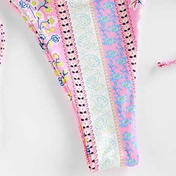 Shop YODNBUK Leaf Print High Cut Bikini Set Online