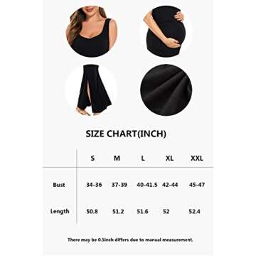 Smallshow Women's Split Long Maternity Dress Sleeveness Ruched Pregnancy Clothes Medium Army Green