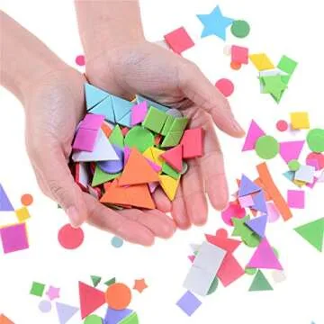 Olgaa 1300 Foam Geometry Stickers for Kids Crafts