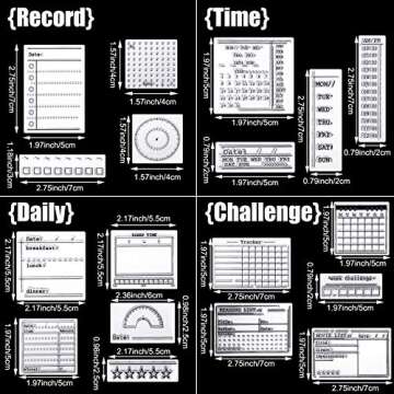 Zonon 18 Pieces Journal Stamps Clear Journal Stamps, 4 Sheets Silicone Calendar Planner Stencils for...