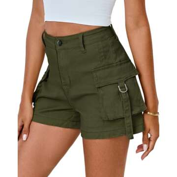 luvamia Women Shorts Casual Cargo Shorts for Women Green Cargo Shorts Casual Nashville Outfits Distr...