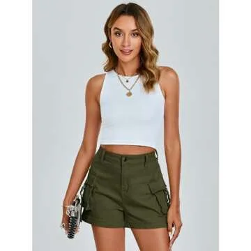 luvamia Women Shorts Casual Cargo Shorts for Women Green Cargo Shorts Casual Nashville Outfits Distressed Shorts Women Women Shorts for Summer Size X-Large Size 16 18