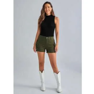 luvamia Women Shorts Casual Cargo Shorts for Women Green Cargo Shorts Casual Nashville Outfits Distressed Shorts Women Women Shorts for Summer Size X-Large Size 16 18