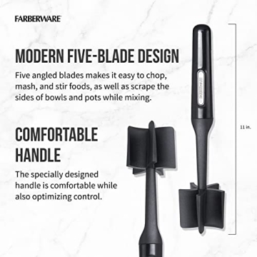 Farberware Nylon Meat and Potato Masher - 10-Inch Safe Tool