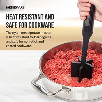 Farberware Nylon Meat and Potato Masher - 10-Inch Safe Tool