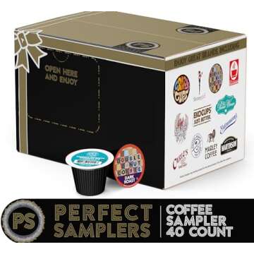 Crazy Cups Single Serve & K Cups Variety Pack, Including Unflavored Dark Roast & Medium Roast Pods, ...