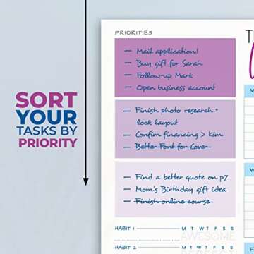 Weekly Planner Pad with Habit Tracker for Efficient Planning