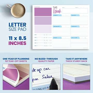 Weekly Planner Pad with Habit Tracker for Efficient Planning
