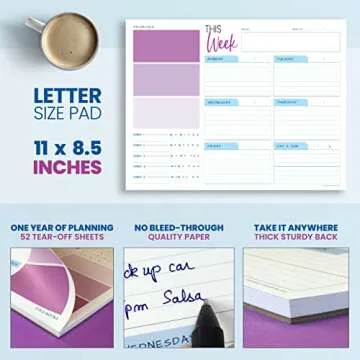 Weekly Planner Pad with Habit Tracker for Efficient Planning