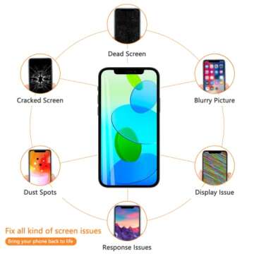 for iPhone X Screen Replacement 5.8 inch, Mobkitfp Front LCD Digitizer Display for iPhone 10/X with 3D Touch & Face ID for A1865,A1901,A1902 with Waterproof Adhesive+Tempered Glass+Repair Tools