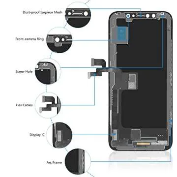 for iPhone X Screen Replacement 5.8 inch, Mobkitfp Front LCD Digitizer Display for iPhone 10/X with 3D Touch & Face ID for A1865,A1901,A1902 with Waterproof Adhesive+Tempered Glass+Repair Tools