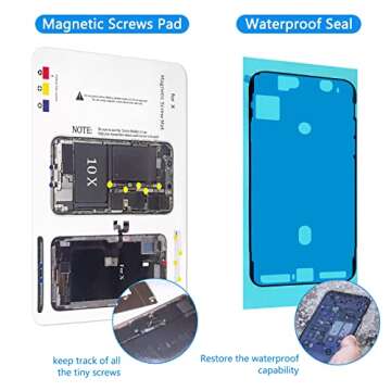 for iPhone X Screen Replacement 5.8 inch, Mobkitfp Front LCD Digitizer Display for iPhone 10/X with 3D Touch & Face ID for A1865,A1901,A1902 with Waterproof Adhesive+Tempered Glass+Repair Tools