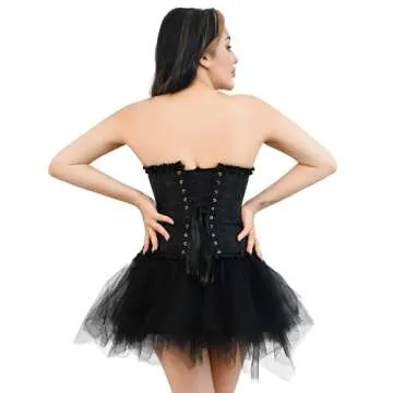 frawirshau Corset Top Black Corsets for Women Renaissance Corset Plus Size Corset Women's Bustiers & Corsets Black Size L