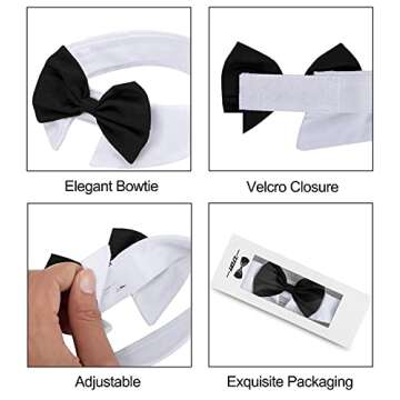 ZTON Handcrafted Adjustable Formal Pet Bowtie Collar for Dogs & Cats - Fashionable & Comfortable