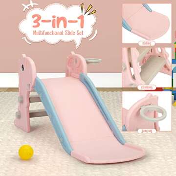 Nyeekoy 3 in 1 Toddler Slide Set - Safe Fun for Kids