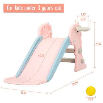 Nyeekoy 3 in 1 Toddler Slide for Indoor and Outdoor Fun