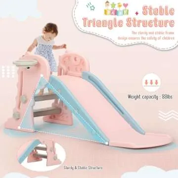 Nyeekoy 3 in 1 Toddler Slide for Indoor and Outdoor Fun