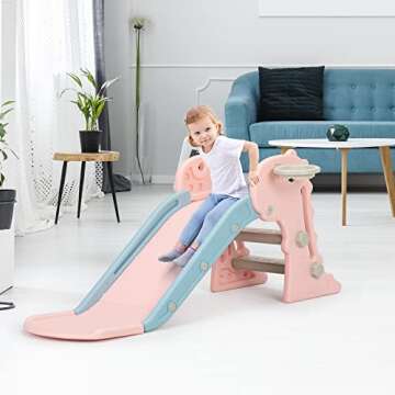 Nyeekoy 3 in 1 Toddler Slide for Indoor and Outdoor Fun