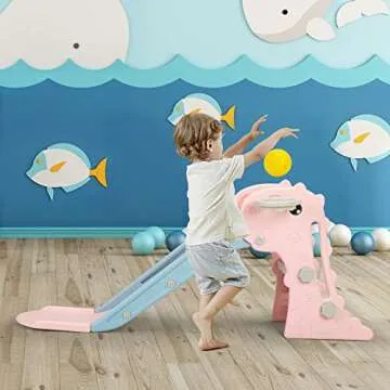 Nyeekoy 3 in 1 Toddler Slide for Indoor and Outdoor Fun