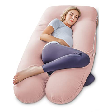 Meiz Cooling Pregnancy Pillow with Soft Jersey Cover