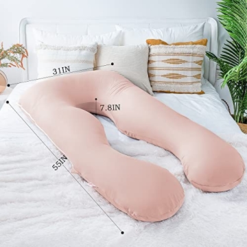 Meiz Cooling Pregnancy Pillow with Soft Jersey Cover