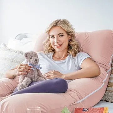 Meiz Cooling Pregnancy Pillow with Soft Jersey Cover