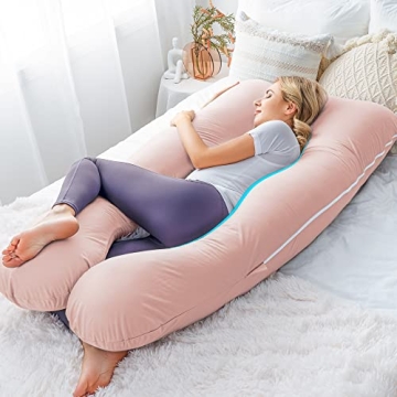 Meiz Cooling Pregnancy Pillow with Soft Jersey Cover