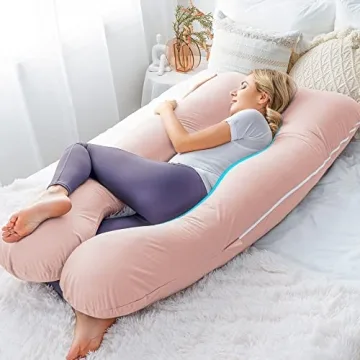 Meiz Cooling Pregnancy Pillow with Soft Jersey Cover
