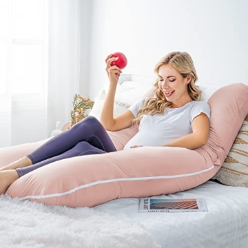 Meiz Cooling Pregnancy Pillow with Soft Jersey Cover