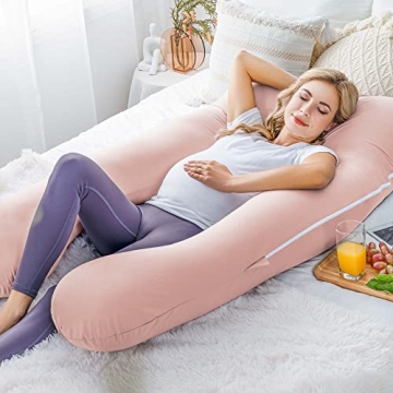 Meiz Cooling Pregnancy Pillow with Soft Jersey Cover