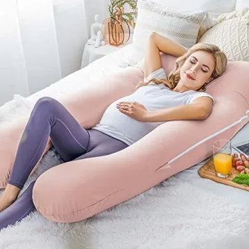 Meiz Cooling Pregnancy Pillow with Soft Jersey Cover