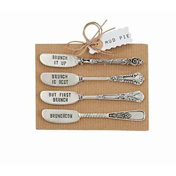 Mud Pie Circa Metal Stamped Brunch Spreader Set