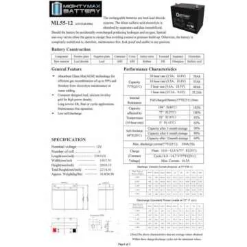 Mighty Max Battery 12V 55Ah Power Boat Pontoon Electric Trolling Motor Deep Cycle Battery