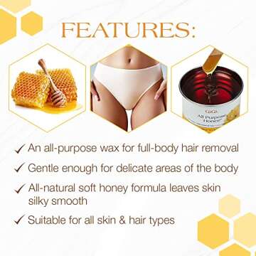 GiGi All Purpose Honee Hair Removal Soft Wax for All Skin and Hair Types, 14 oz