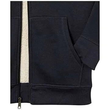 Amazon Essentials Hoodie For Men, Sherpa-Lined Full-Zip Fleece Sweatshirt, Large, Navy