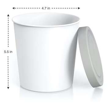 BALCI - Premium Ice Cream Containers (2 Pack - 1 Quart Each) Perfect Freezer Storage Tubs with Lids for Ice Cream, Sorbet and Gelato! - Grey