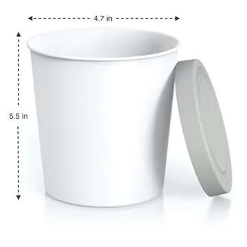 BALCI - Premium Ice Cream Containers (2 Pack - 1 Quart Each) Perfect Freezer Storage Tubs with Lids for Ice Cream, Sorbet and Gelato! - Grey