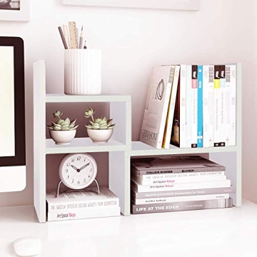 Jerry & Maggie - Desktop Organizer Office Storage Rack Adjustable Wood Display Shelf