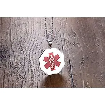 VNOX Medical Alert ID Necklace for Health Safety