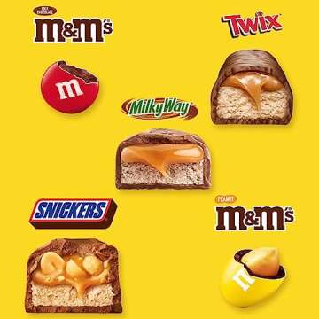 M&M'S, SNICKERS, TWIX & MILKY WAY Variety Pack Chocolate Candy Assortment, 90 Pieces Bag