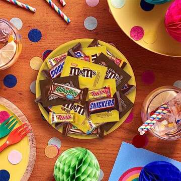 M&M'S, SNICKERS, TWIX & MILKY WAY Variety Pack Chocolate Candy Assortment, 90 Pieces Bag