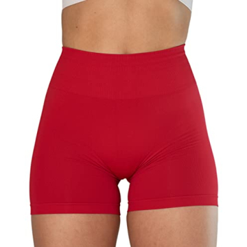 AUROLA Dream Women's High Waist Workout Shorts in Red