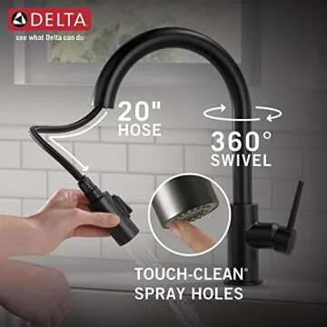 Delta Faucet Trinsic Matte Black Kitchen Sink Faucet