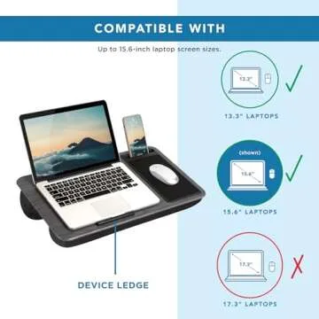 Comfortable LAPGEAR Lap Desk with Mouse Pad & Phone Holder
