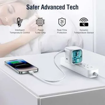 Retractable Wall Charger, 35W PD Fast Charger Block with Type C Retractable Cable (31.5 inch) and Type C Ports, Portable Charger Adapter for iPhone 16/15 Pro Max/Galaxy/Pixel & More